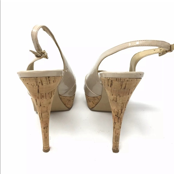 Guess nude patent leather slingback heels 8.5 - Picture 4 of 7